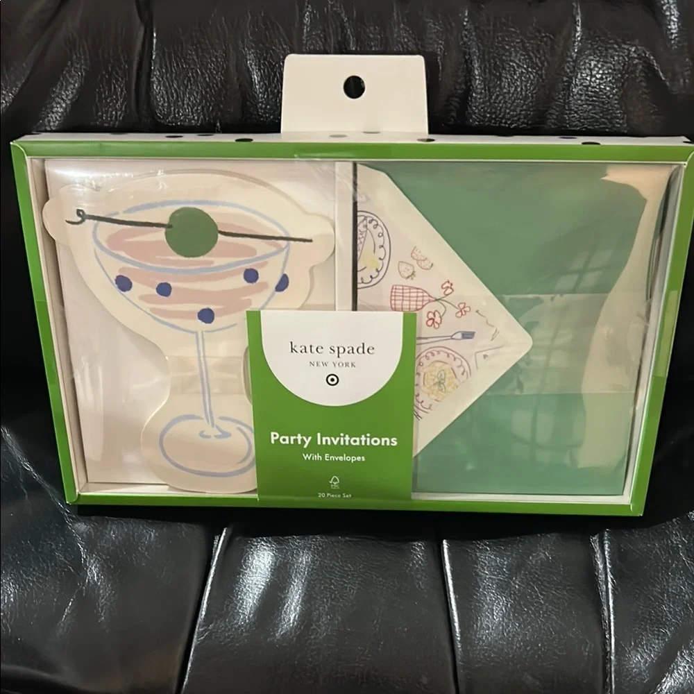 kate spade Green and White Party Invitations Set